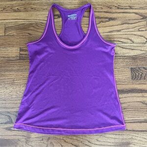 Layer 8 Performance Qwick Dry Activewear Tank Top Purple w/ Pink Stitching Small